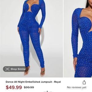 Fashion Nova Dance All Night Embellished Jumpsuit